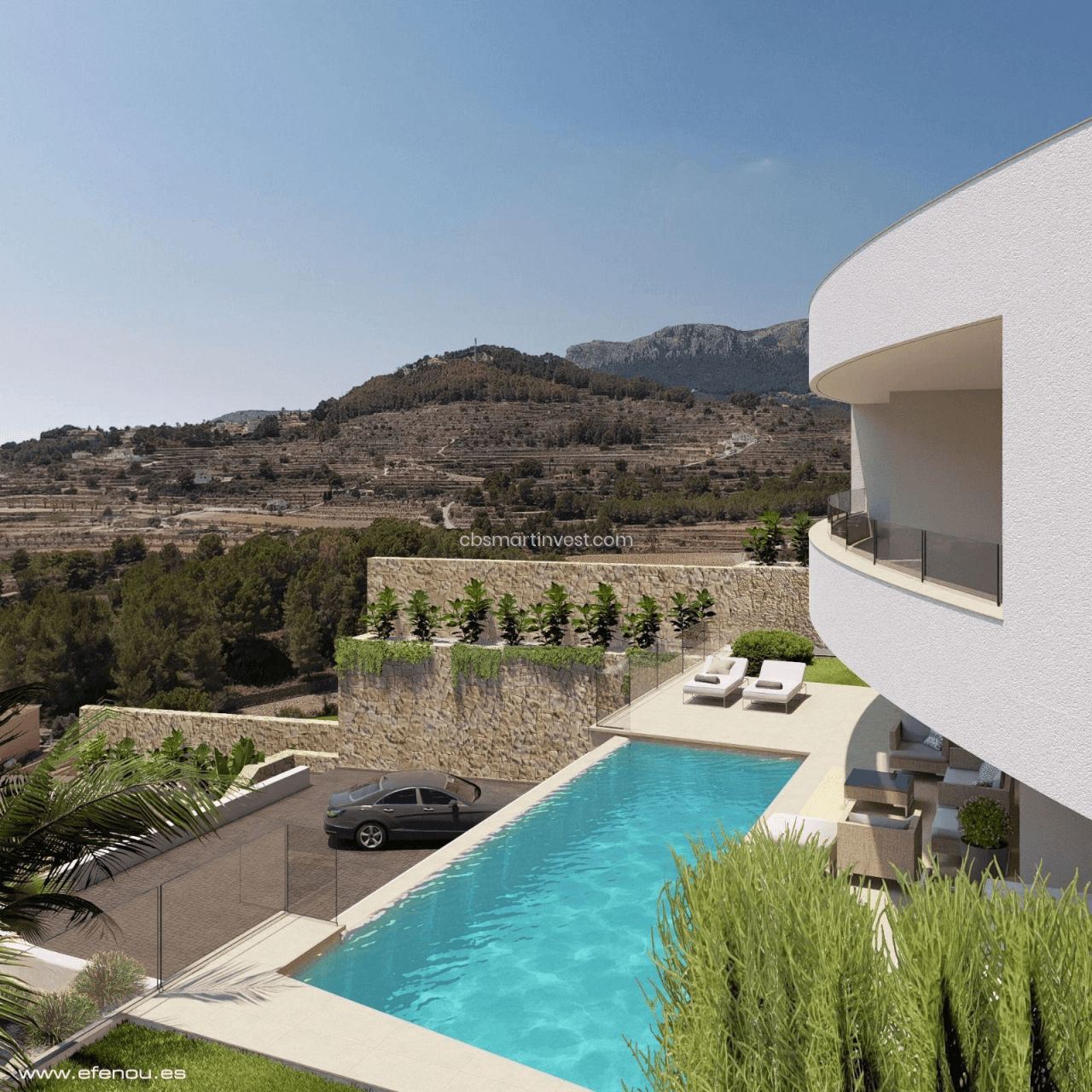 Espaciosa y moderna villa con vistas al mar