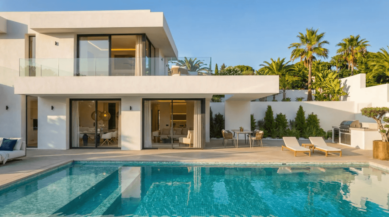 Villa moderna con vistas panorámicas al mar y al Peñón de Ifach