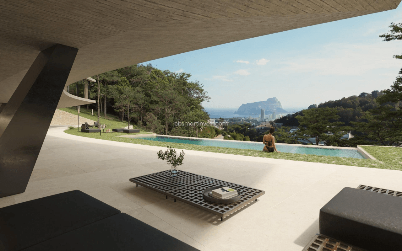 Villa de lujo con diseño único en construcción con vistas al mar