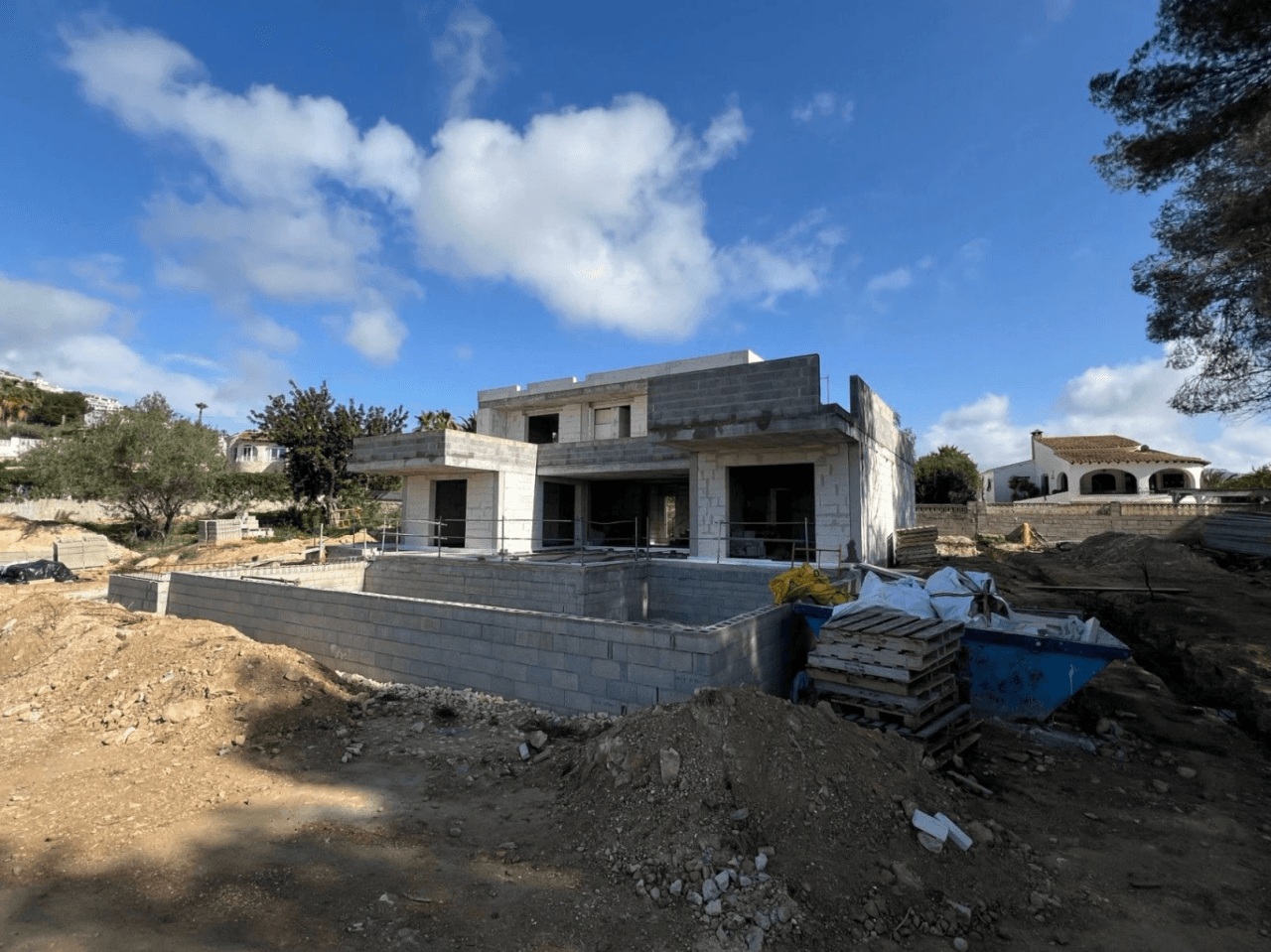 Beautiful modern new build villa with open views in Moraira.