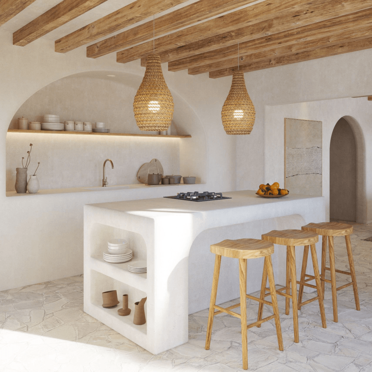 Villa mediterránea de estilo ibicenco con vistas al Montgó