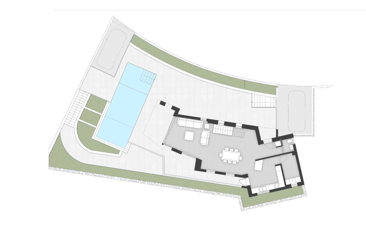 Moderne designervilla med panoramaudsigt over dalen