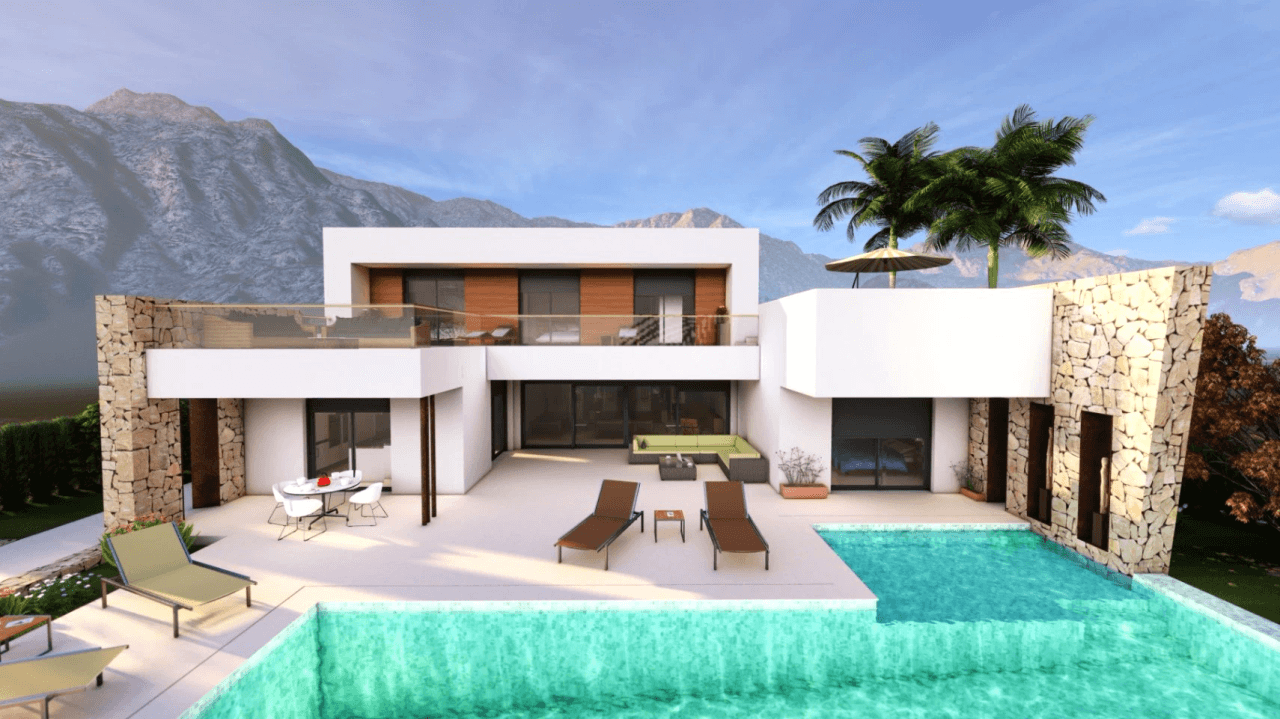 Beautiful modern new build villa with open views in Moraira.