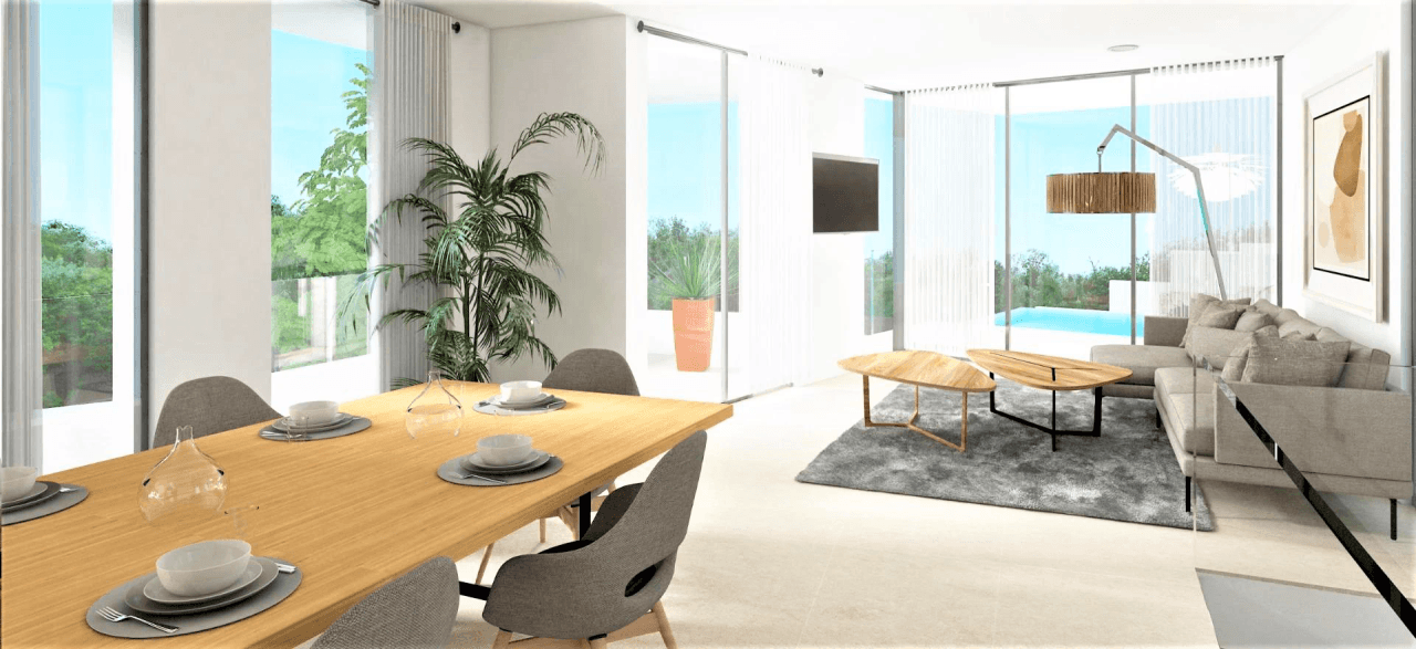 Moderne designervilla med panoramaudsigt over dalen