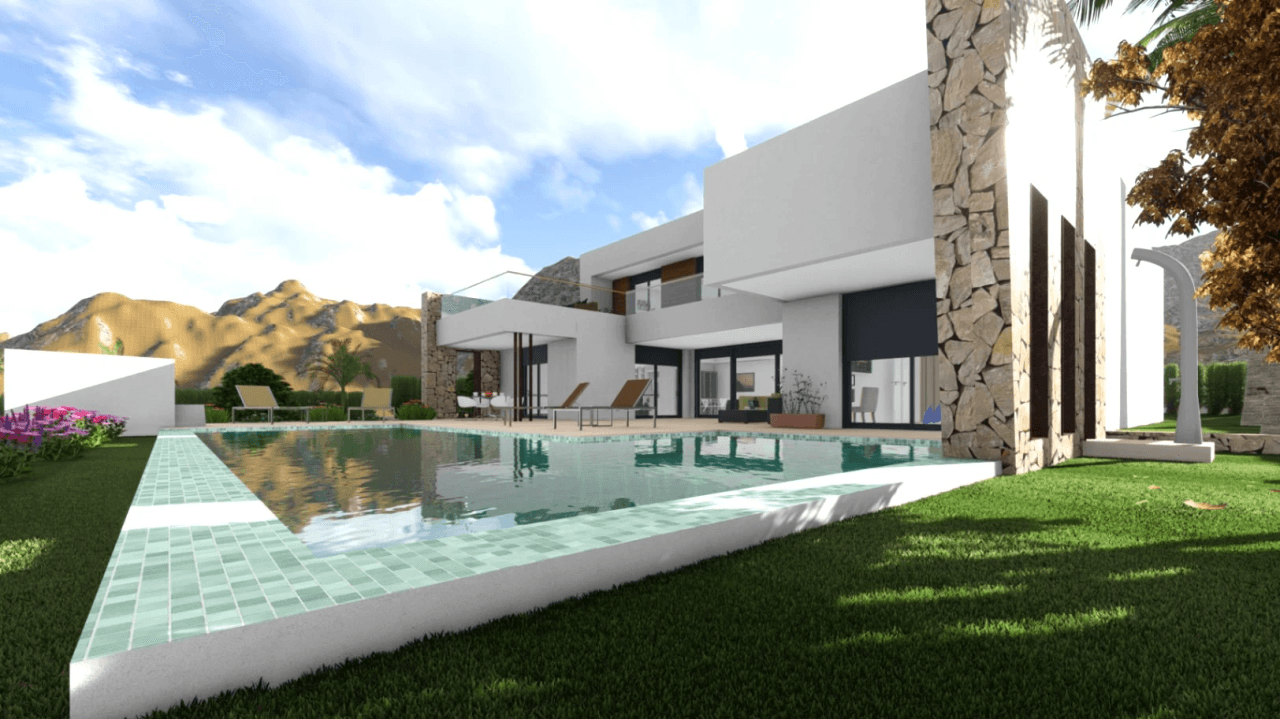 Beautiful modern new build villa with open views in Moraira.