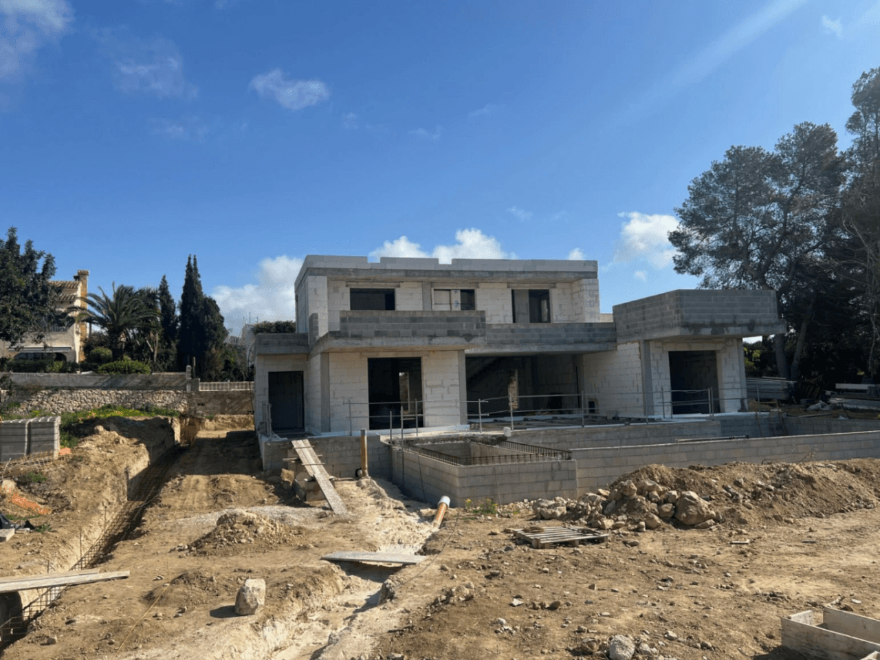 Beautiful modern new build villa with open views in Moraira.