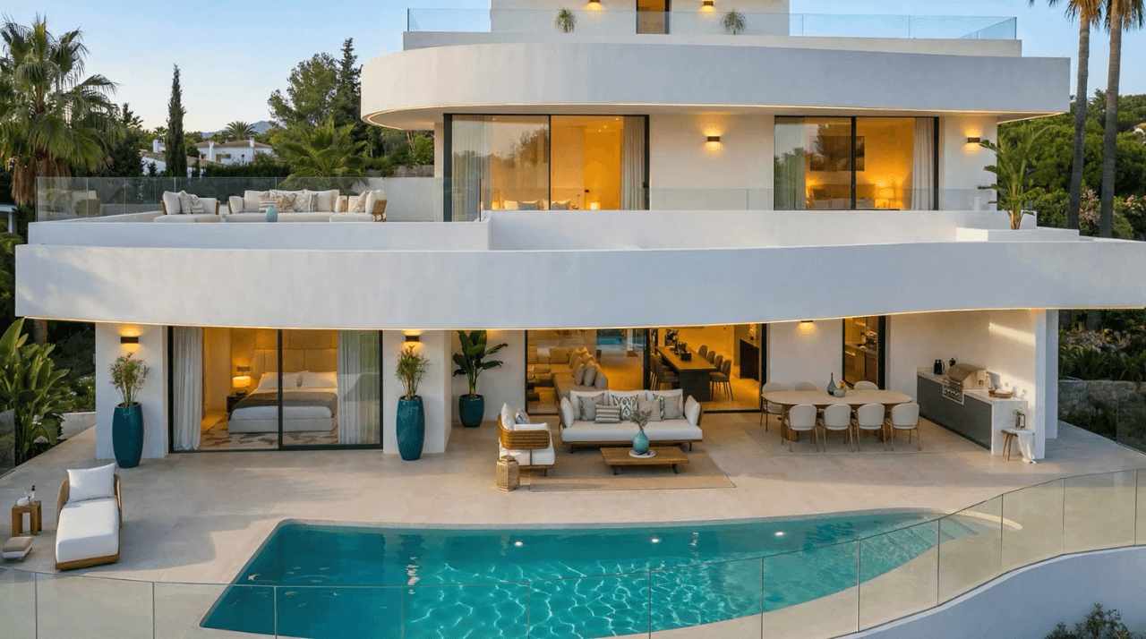 Villa de diseño exquisito con vistas panorámicas al mar