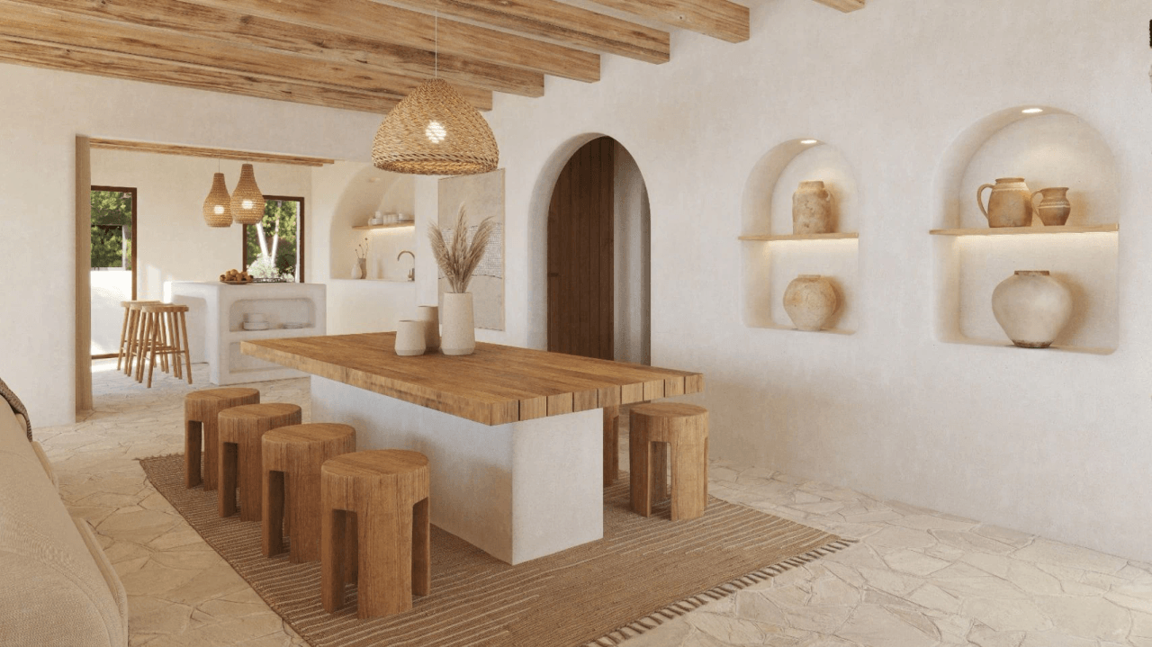 Villa mediterránea de estilo ibicenco con vistas al Montgó