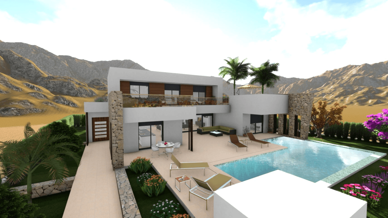 Beautiful modern new build villa with open views in Moraira.