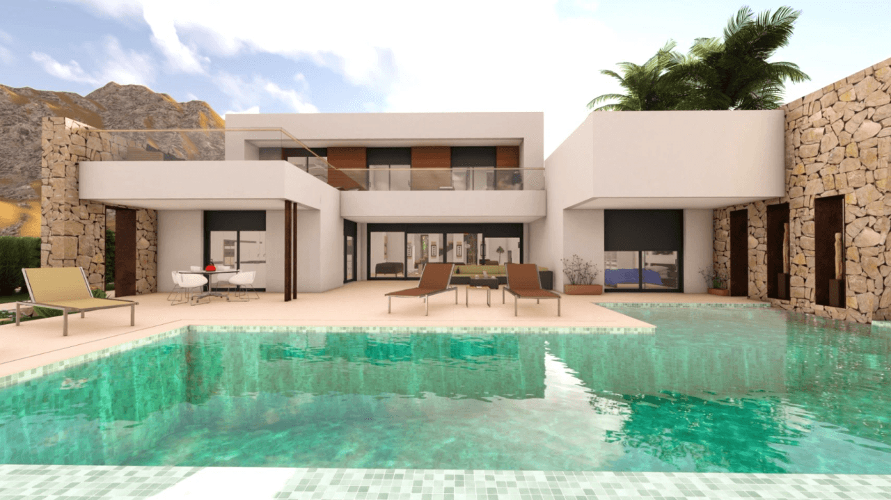 Beautiful modern new build villa with open views in Moraira.