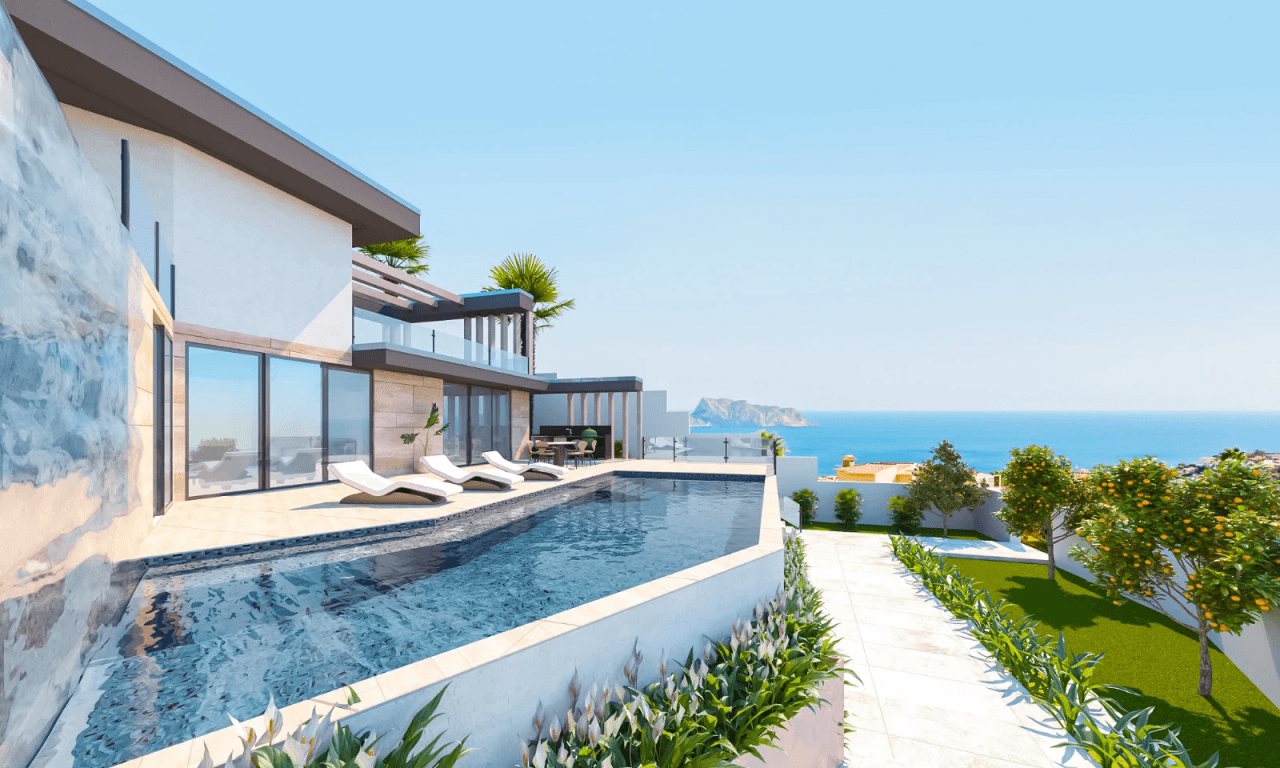 Villa de diseño moderno con espectaculares vistas al mar y detalles de lujo