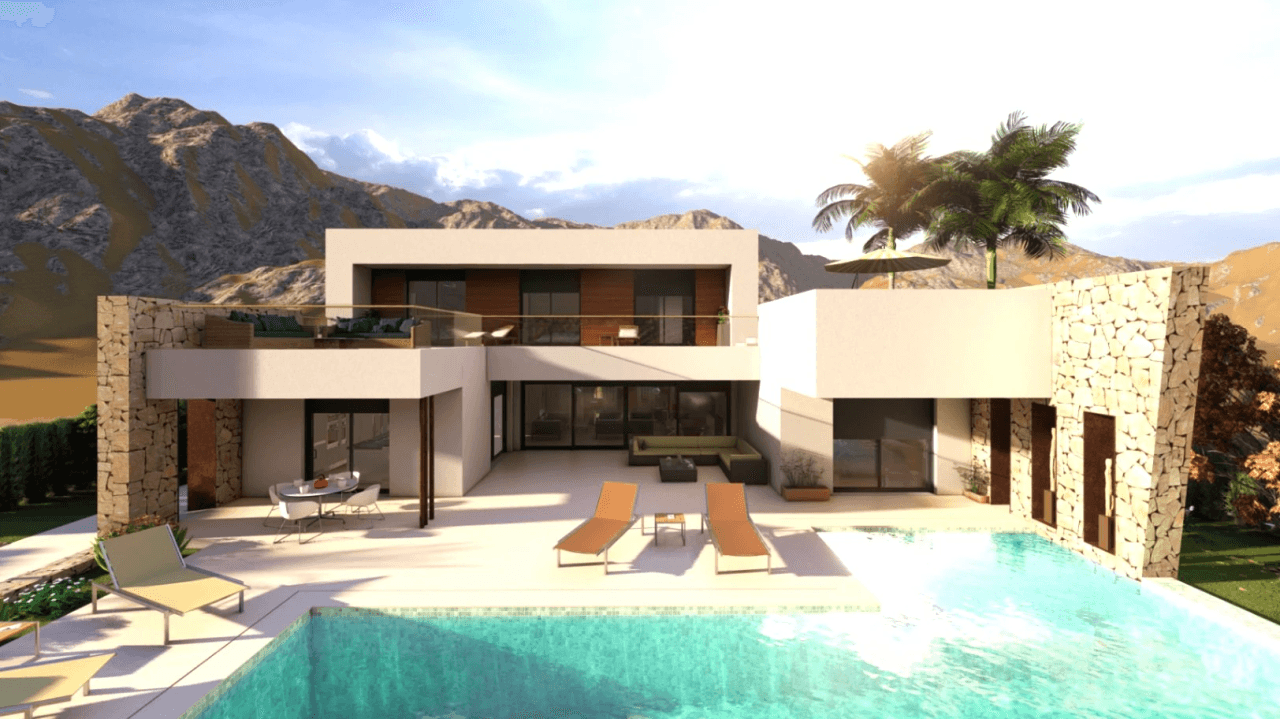 Beautiful modern new build villa with open views in Moraira.