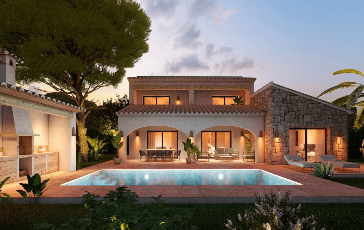 Villa de nueva construcción de estilo tradicional