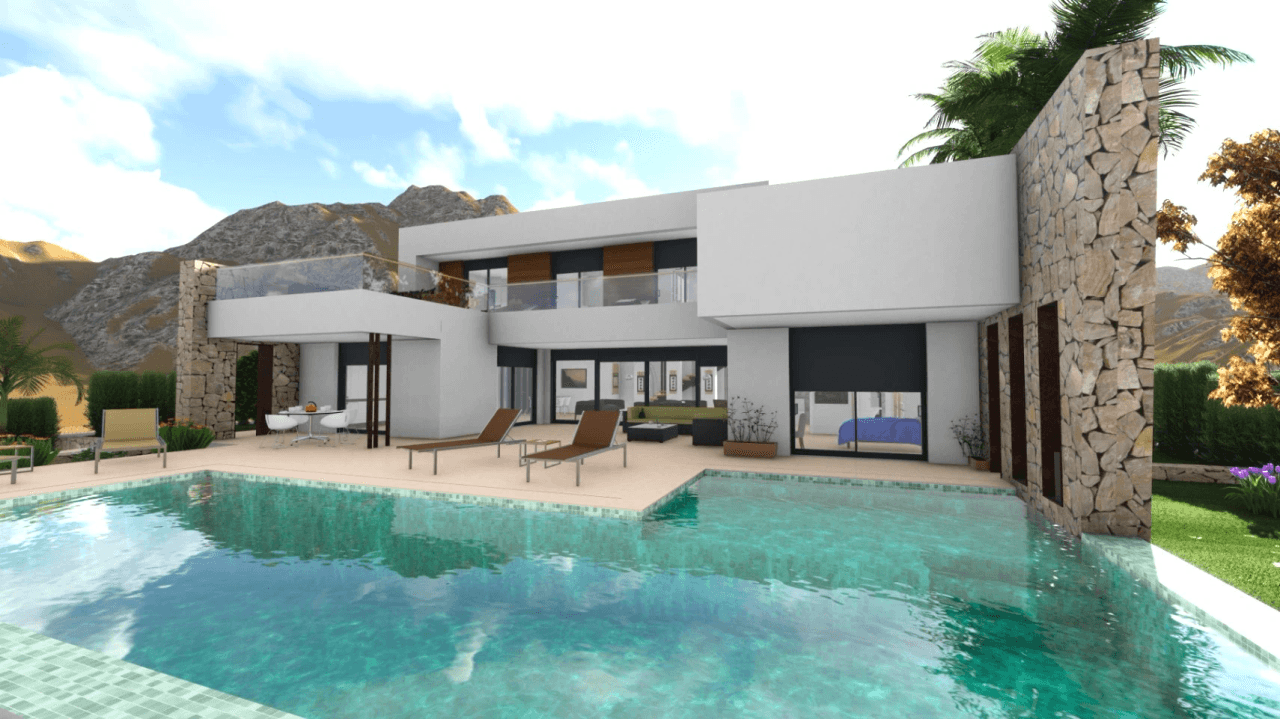 Beautiful modern new build villa with open views in Moraira.