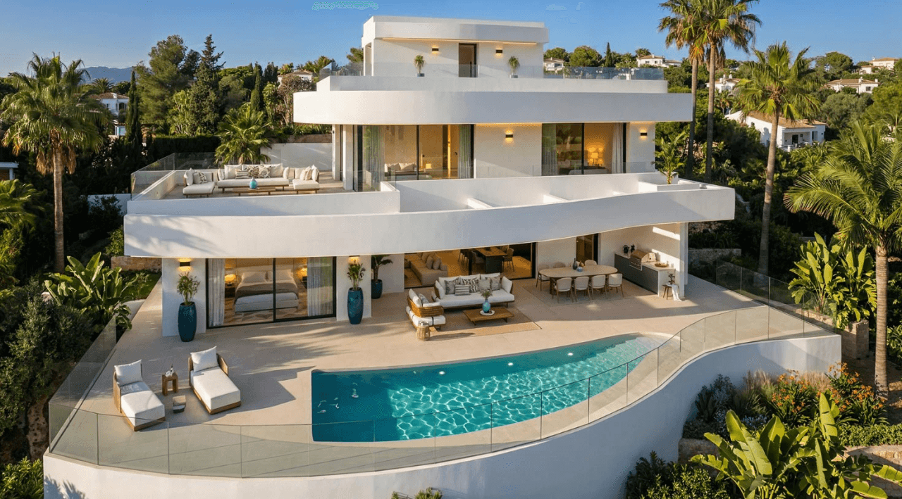 Villa de diseño exquisito con vistas panorámicas al mar
