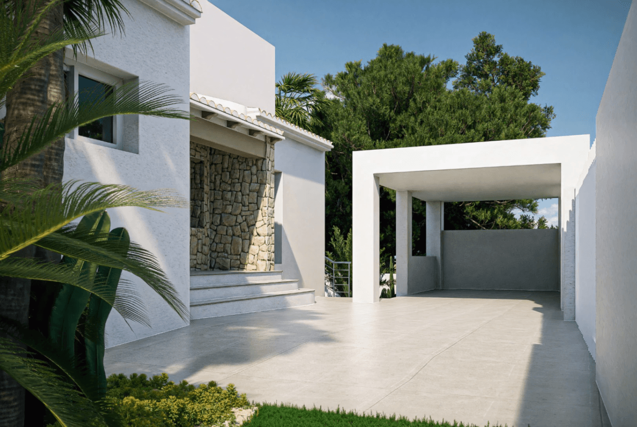 Villa de lujo mediterránea con vistas al mar y a la montaña
