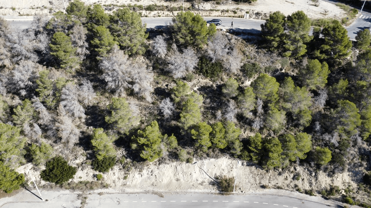 Parcela con orientación sur en Calpe
